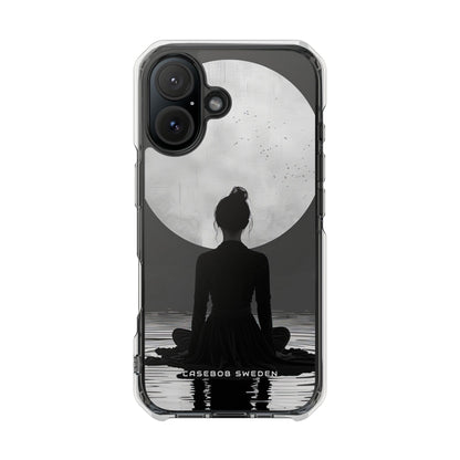 Zen Serenity Moon Reflection iPhone 16 - Clear Impact Phone Case