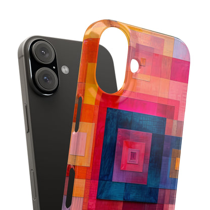 Vibrant Geometry - Slim iPhone 16 Phone Case