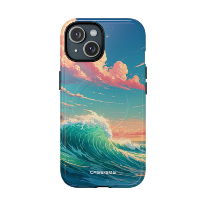 Turquoise Curl iPhone 15 Case - Tough+