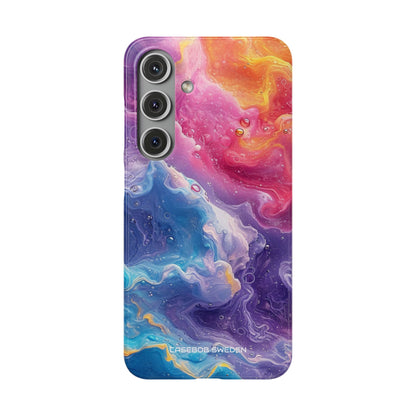 Abstract Blue Pink Waves - Slim Samsung S24 Phone Case