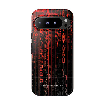 Red Gradient Matrix Contrast Google Pixel 9 - Tough Phone Case