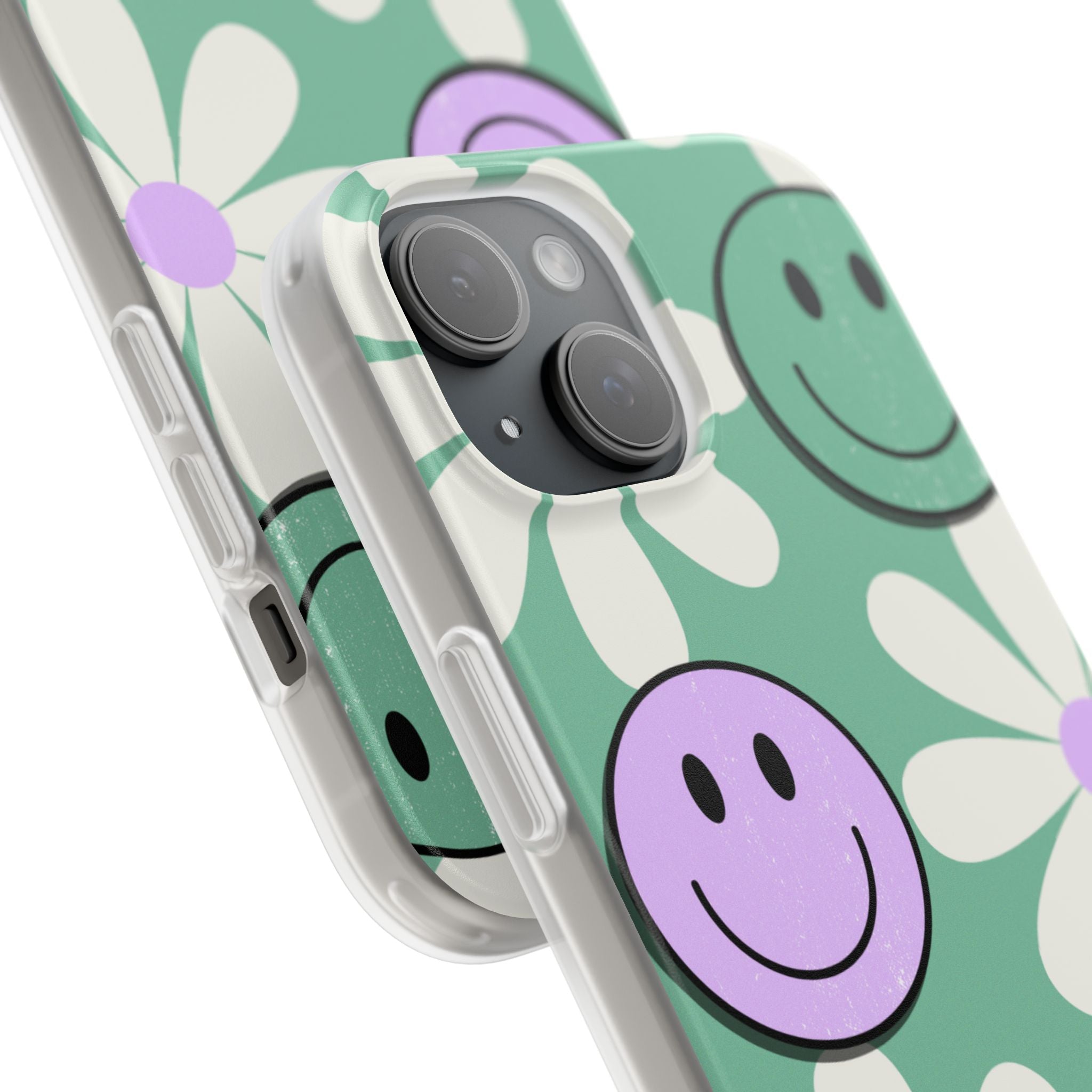 Smiley Daisy Glow iPhone 15 Case - Soft