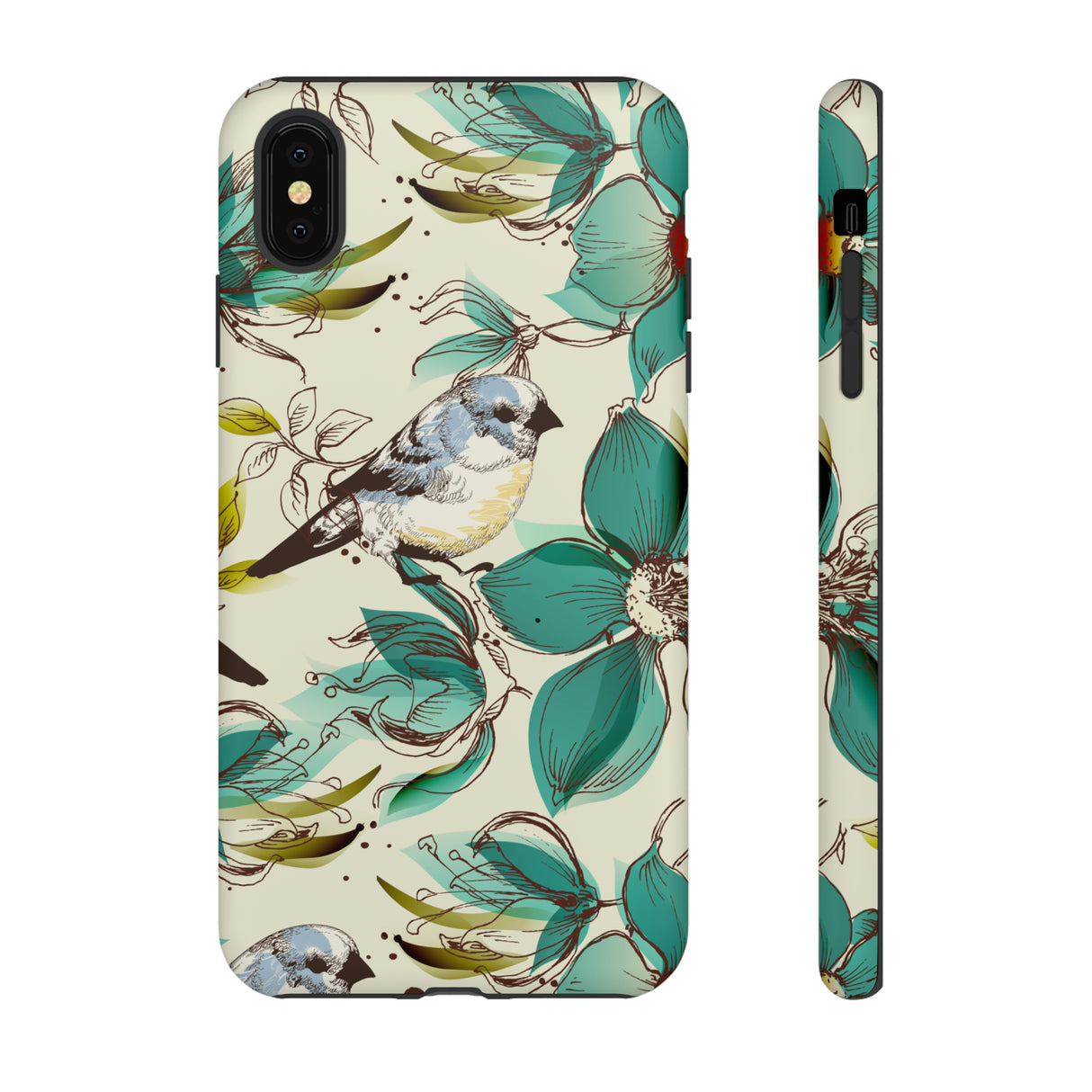 Cute Flowers and Birds iPhone case - Protective Phone Case