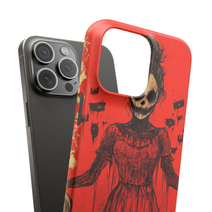 Haunting Scarlet Descent iPhone 15 - Slim Phone Case