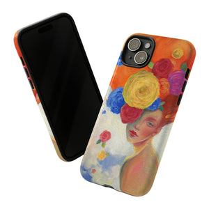 Oil Painting - Woman and Flowers - Protective Phone Case