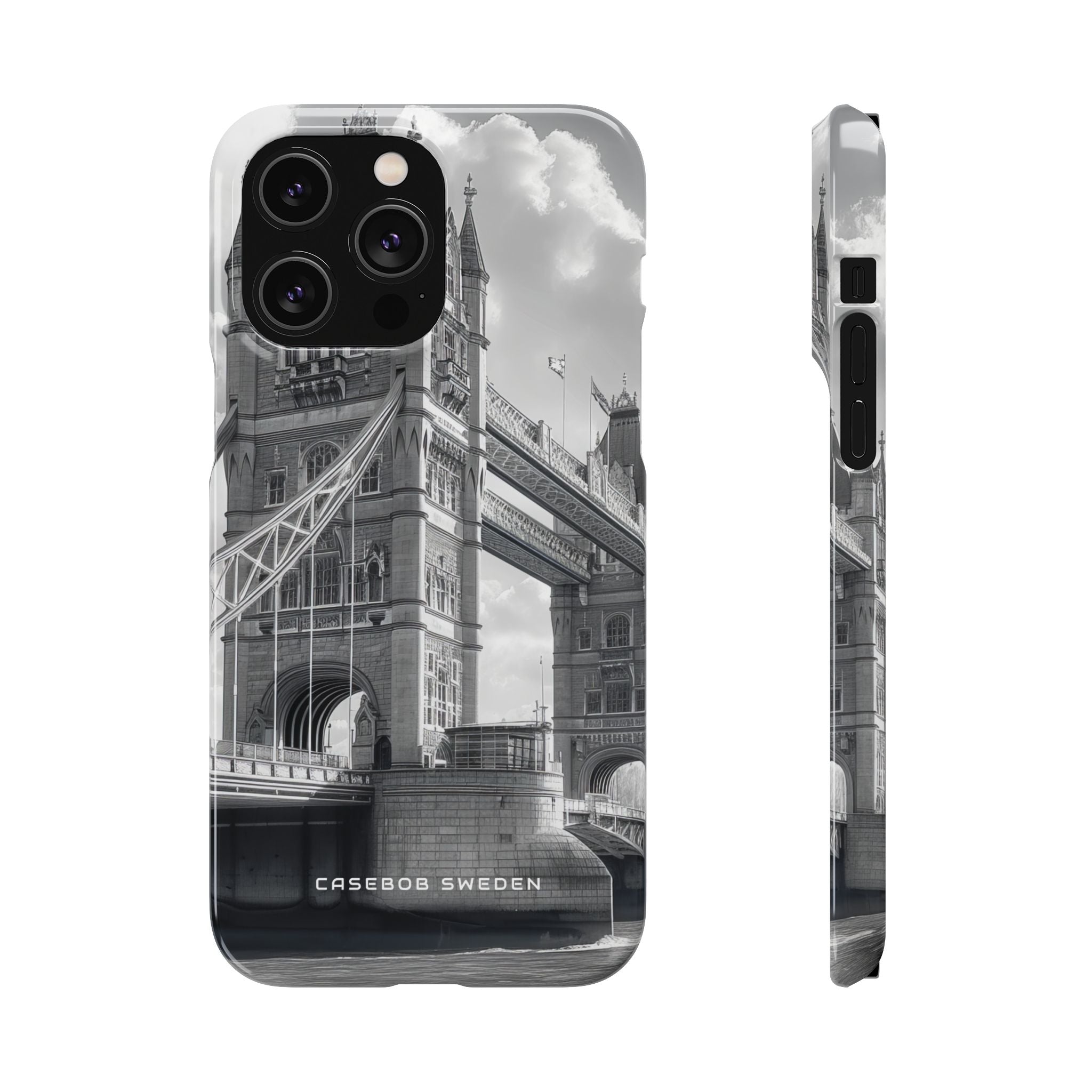 Tower Bridge Monochrome Architecture Study iPhone 14 - Slim Phone Case