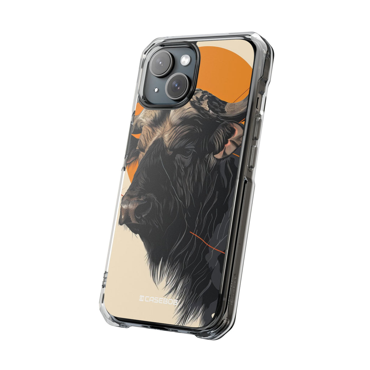 Majestic Buffalo Sun - Phone Case for iPhone (Clear Impact - Magnetic)