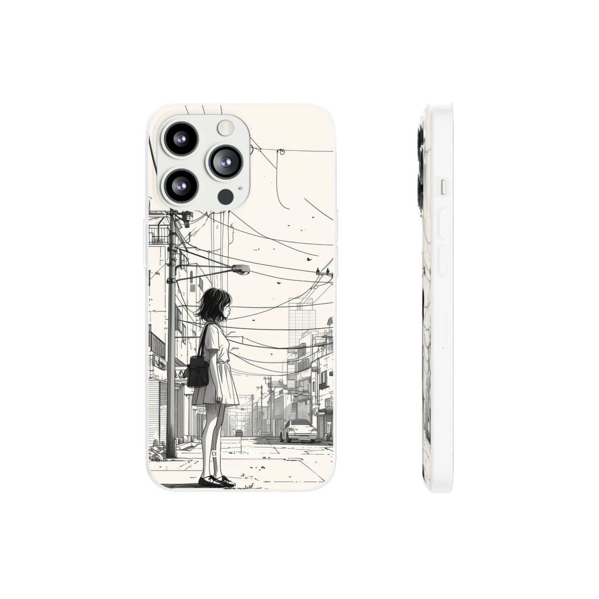 Urban Solitude Sketch | Flexible Phone Case for iPhone