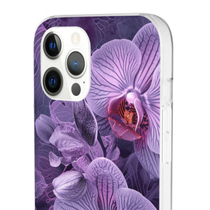 Strahlendes Orchideen-Design | Handyhülle für iPhone (flexible Hülle) 