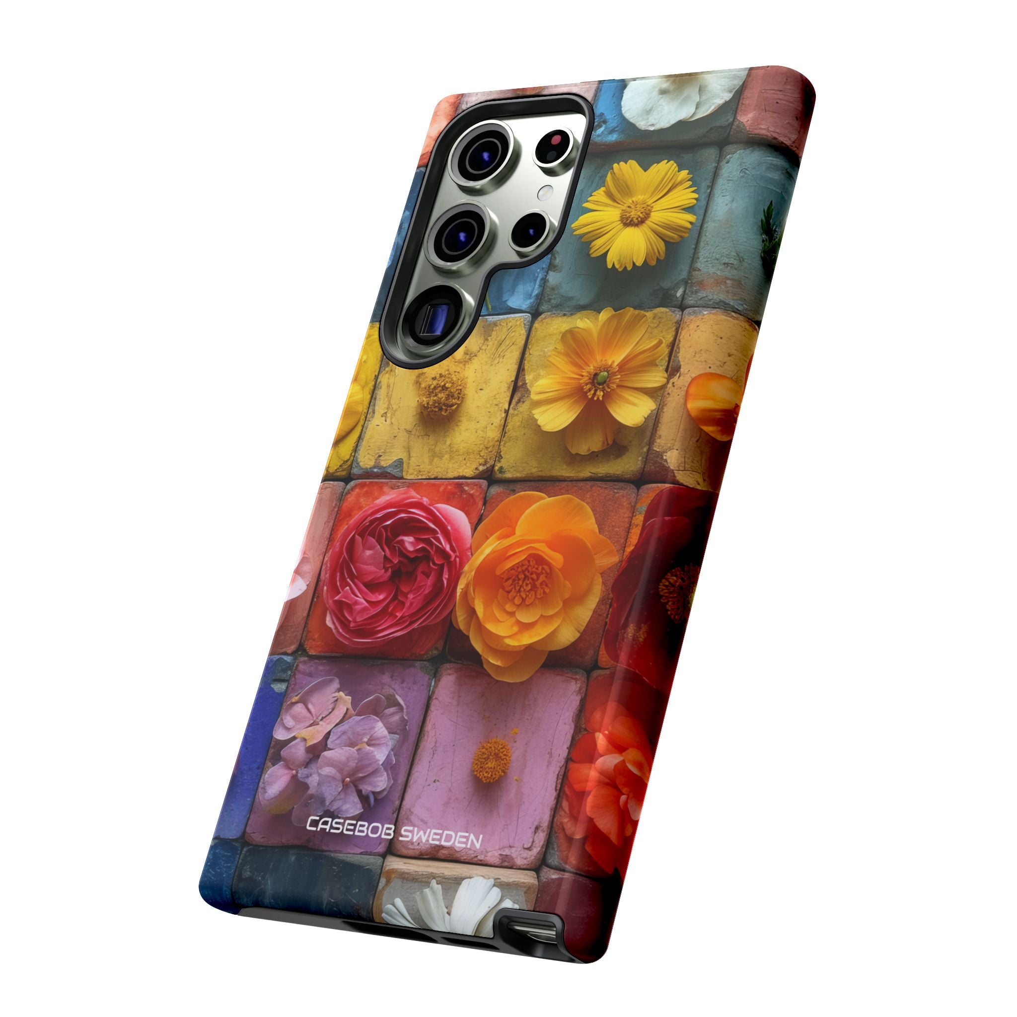 Vibrant Floral Tiles - Tough Samsung S23 Phone Case