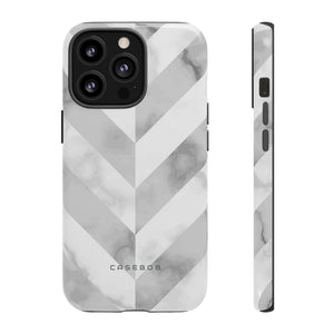 White Herringbone - Protective Phone Case