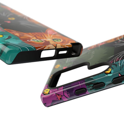 Teal Cat Grid Samsung S24 Ultra Case - Tough