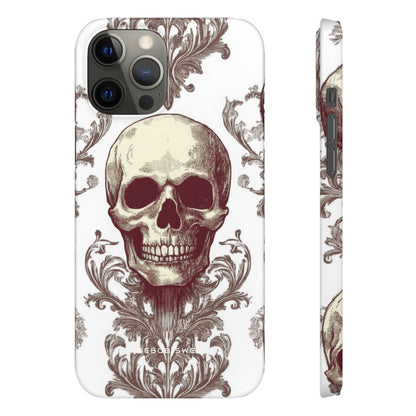 Gothic Skulls and Ornate Foliage iPhone 12 - Slim Phone Case