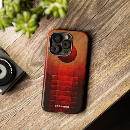 Crimson Orbit iPhone 15 Pro Case - Tough