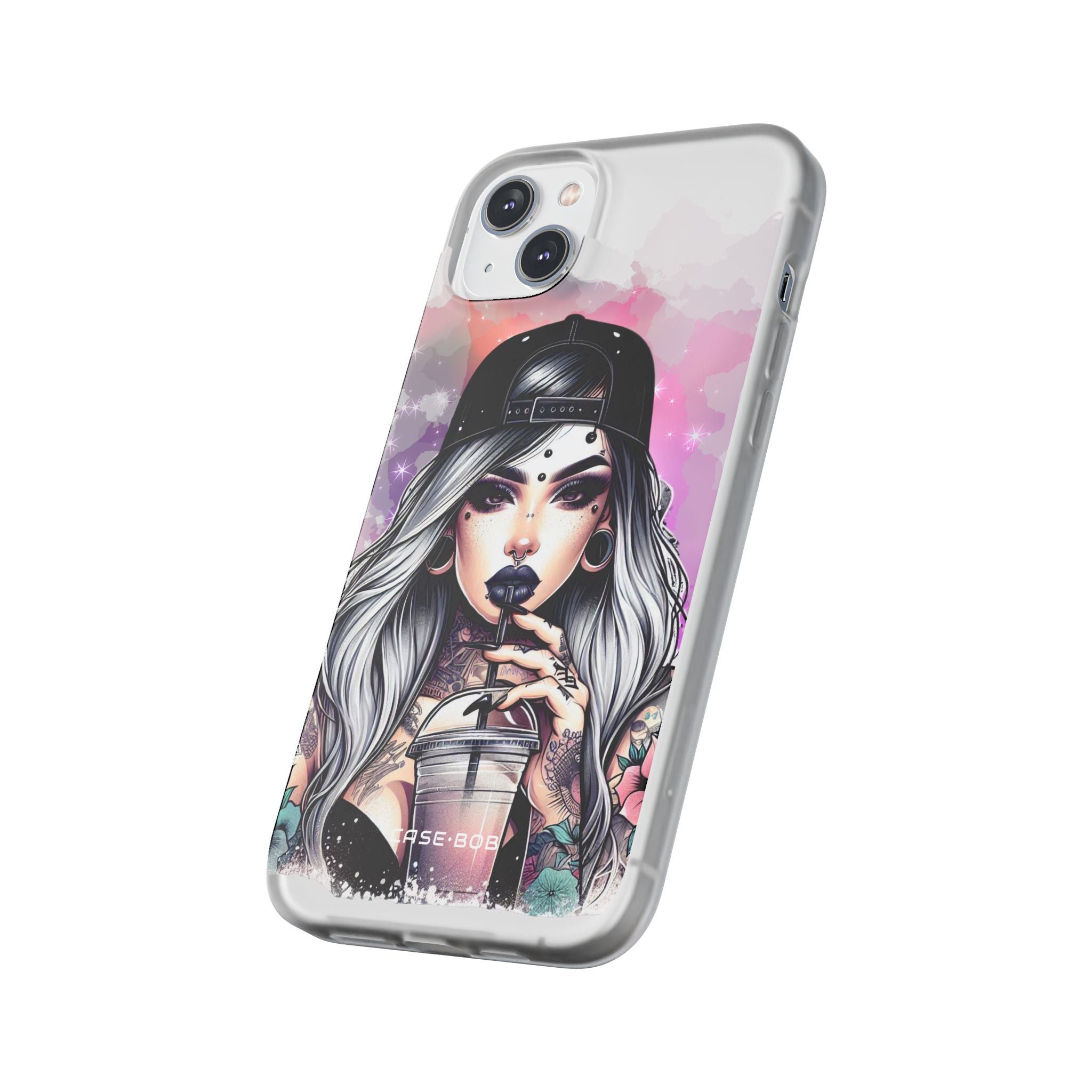 Silver Sip Nebula iPhone 14 Plus Case - Soft