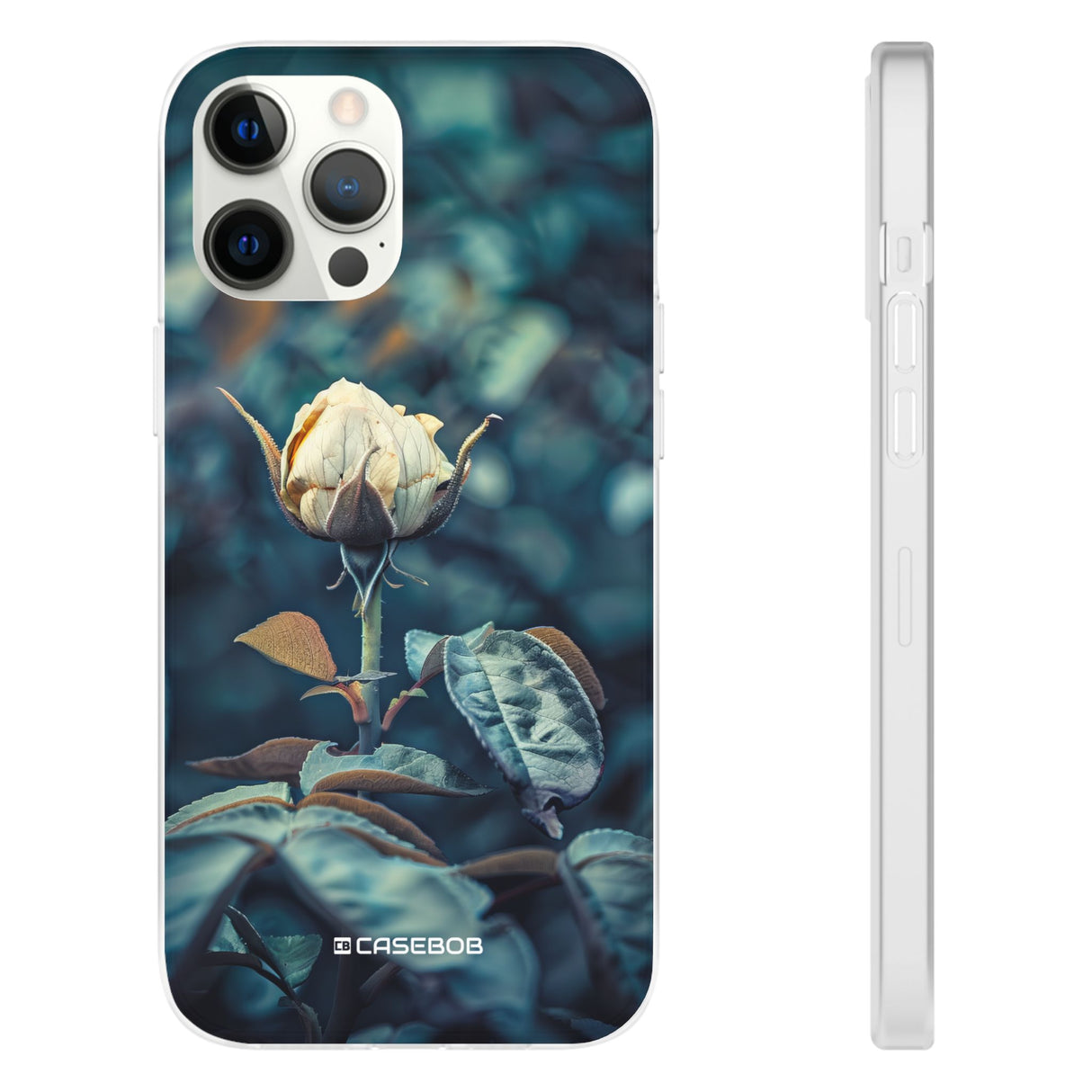 Teal Rosebud Serenade | Flexible Phone Case for iPhone