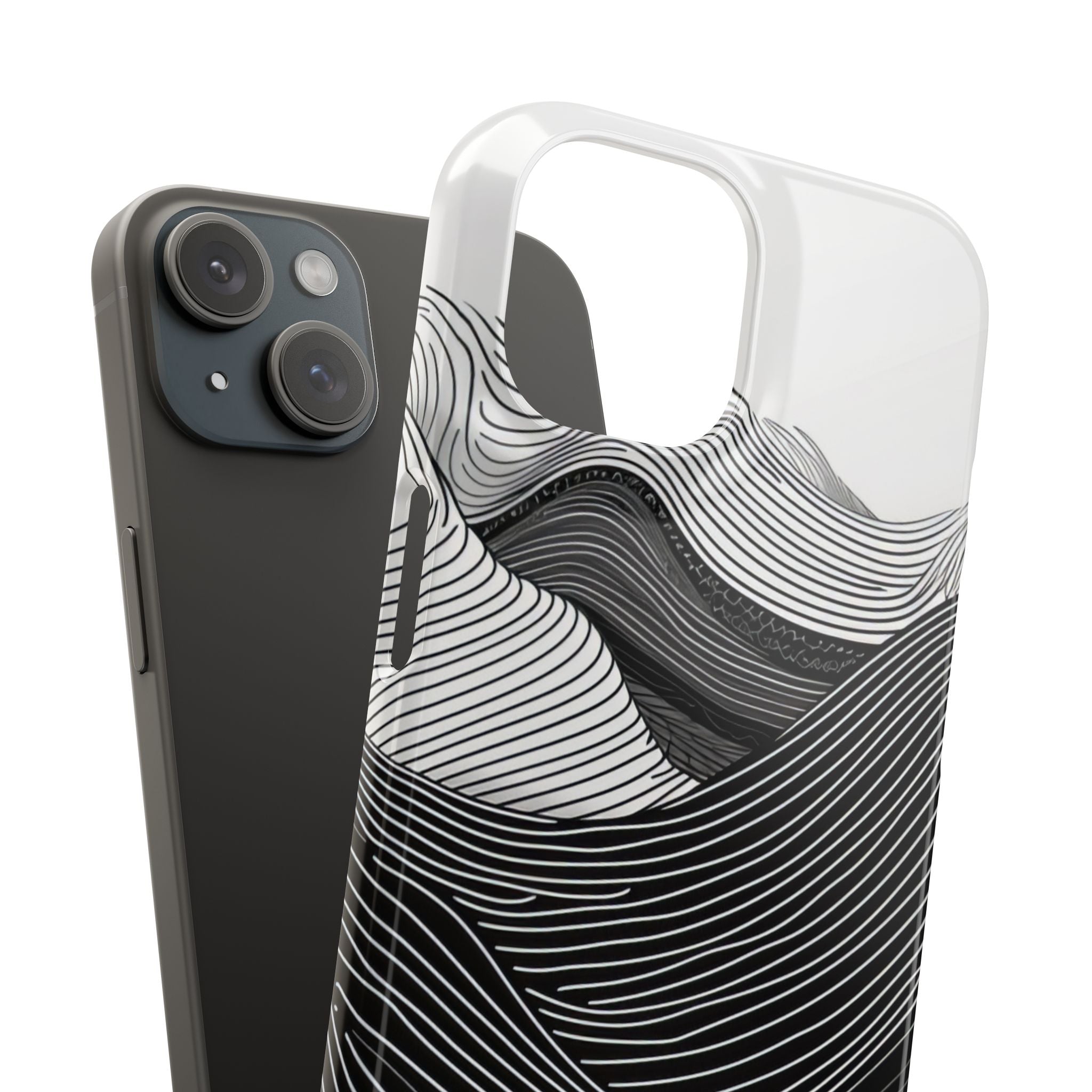 Undulating Horizon Waves iPhone 15 - Slim Phone Case