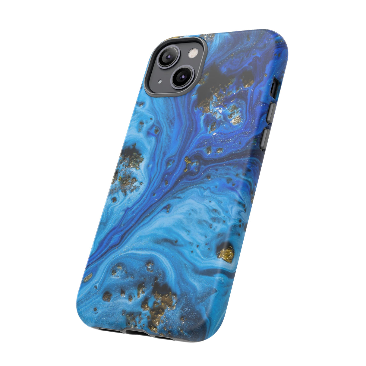 Blue Ice Melt Ink Art iPhone Case (Protective) Phone Case