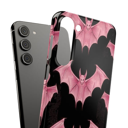 Gothic Pink Bats Aflame Samsung S23 - Slim Phone Case