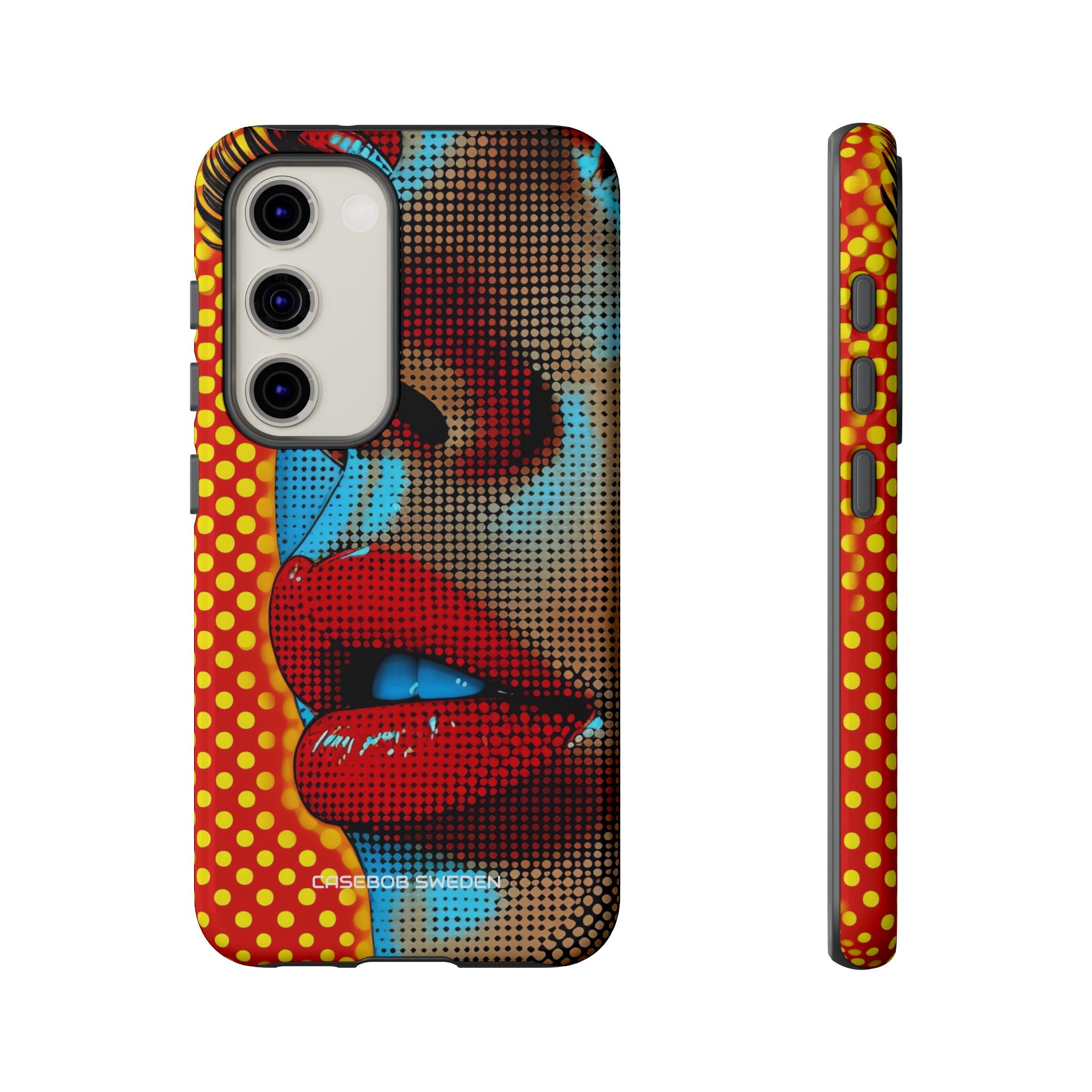 Yellow Red Pop Art Portrait - Tough Samsung S23 Phone Case