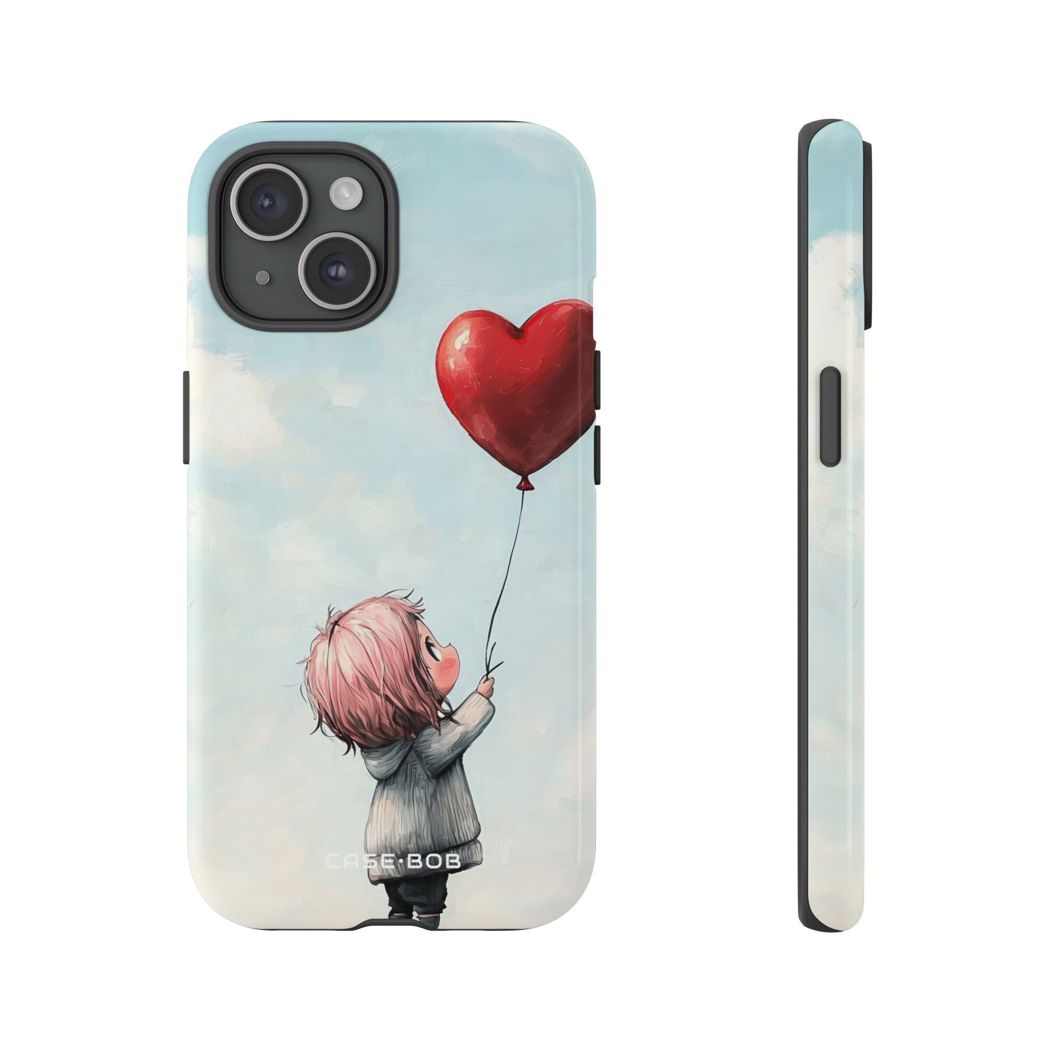 Heart Balloon Glow iPhone 15 Case - Tough