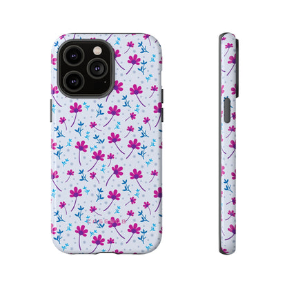 Purple Flower Pattern - Protective Phone Case