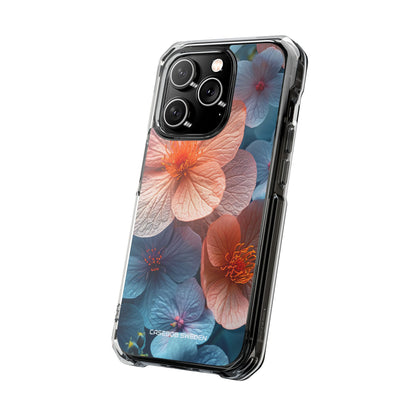 Peach Blossom Serenity - Clear Impact iPhone 14 Phone Case