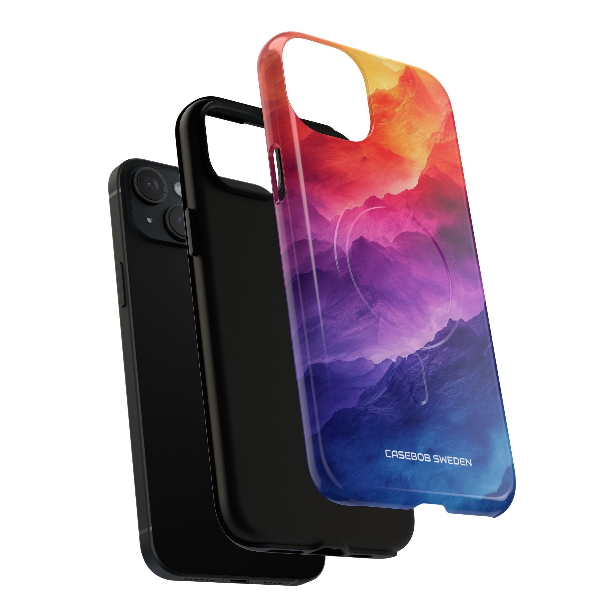 Purple Orange Mountains - Tough + MagSafe® iPhone 15 Phone Case