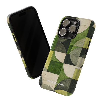 Green Geometric Harmony - Tough iPhone 15 Phone Case