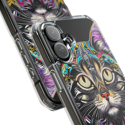 Psychedelic Cat Mirage iPhone Case - Impact