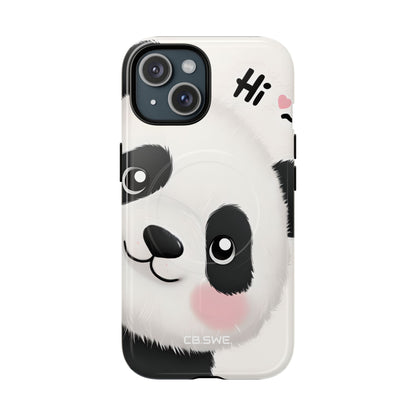 Adorable Panda Playful Hi Text Phone iPhone 15 - Tough+