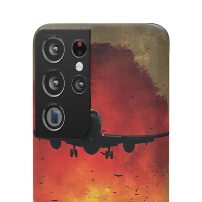 Vintage Sunset Airplane Silhouette Samsung S21 - Slim Phone Case