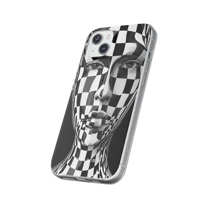 Checkered Face iPhone 14 Plus Case - Soft