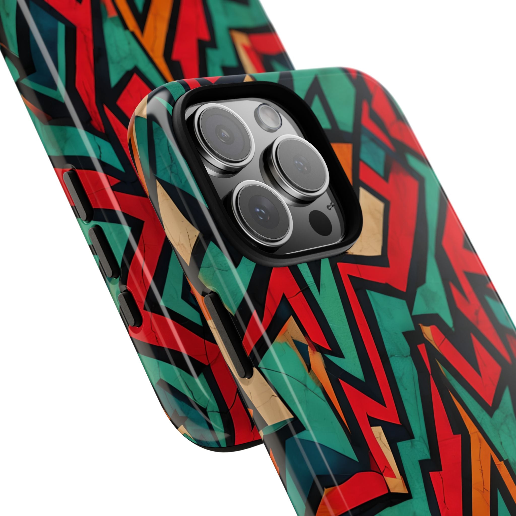 Crimson Zigzag iPhone 16 Pro Max Case - Tough