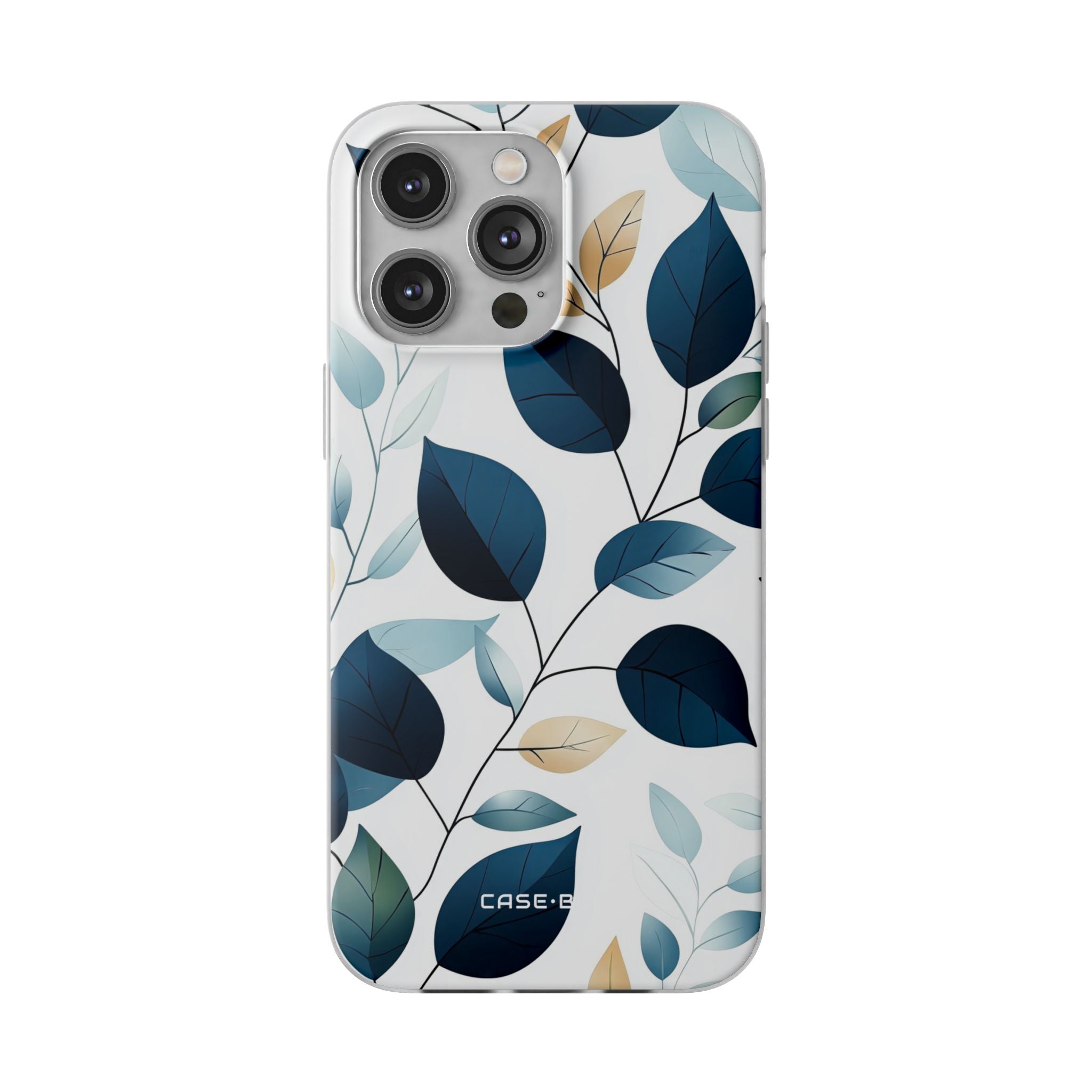 Navy Leaf Veins iPhone 14 Pro Max Case - Soft