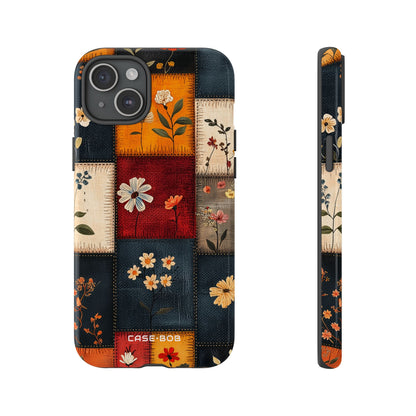 Patchwork Blooms iPhone 15 Plus Case - Tough