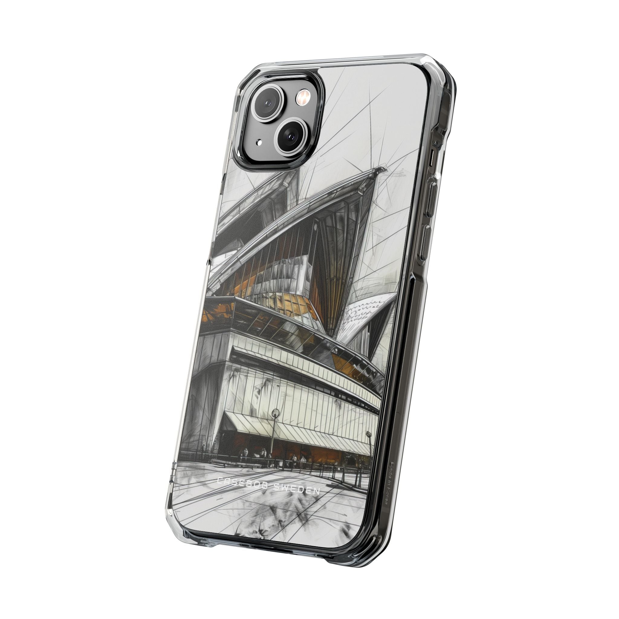 Architectural Curves in Line Formation iPhone 14 - Clear Impact Phone Case