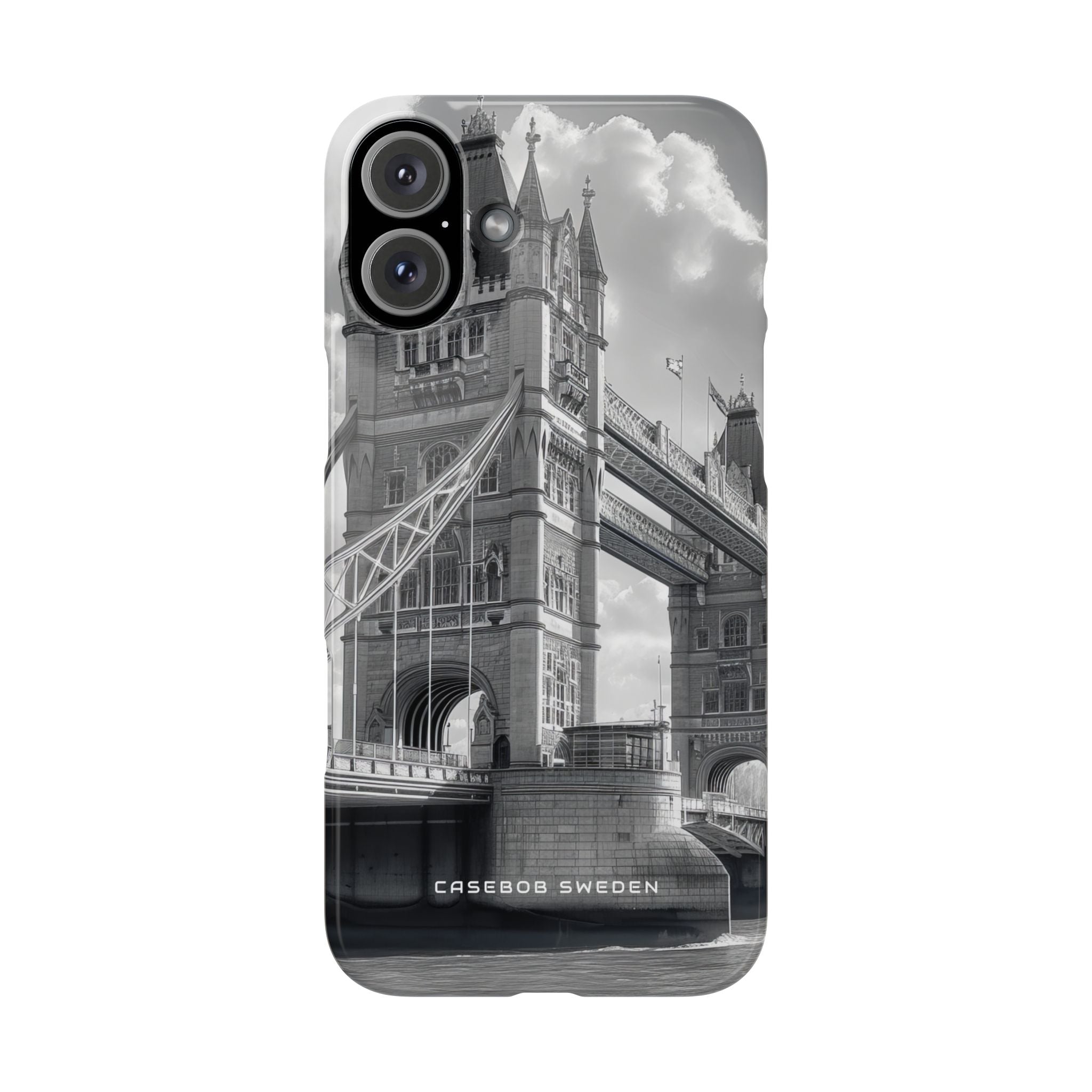 Tower Bridge Monochrome Architecture Study iPhone 16 - Slim Phone Case