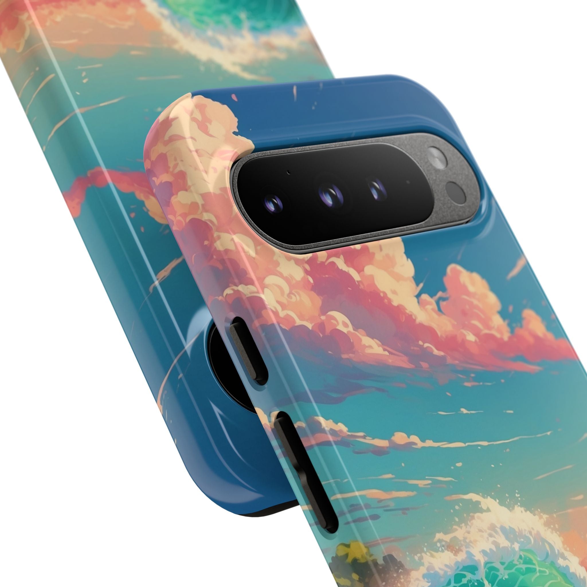Turquoise Curl Google Pixel 9 Pro XL Case - Tough
