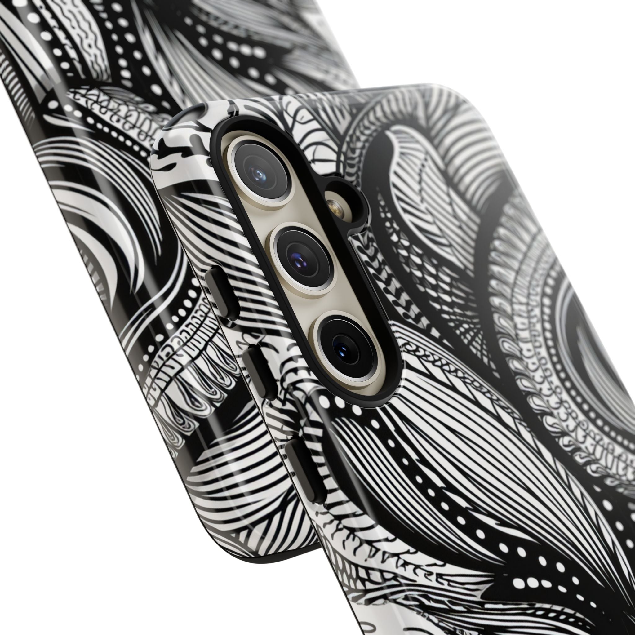 Fluid Monochrome: Intricate Patterns - For Samsung S24