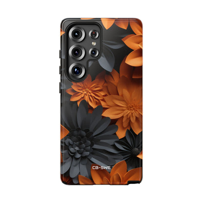 Graphical Orange Florals - Samsung Case