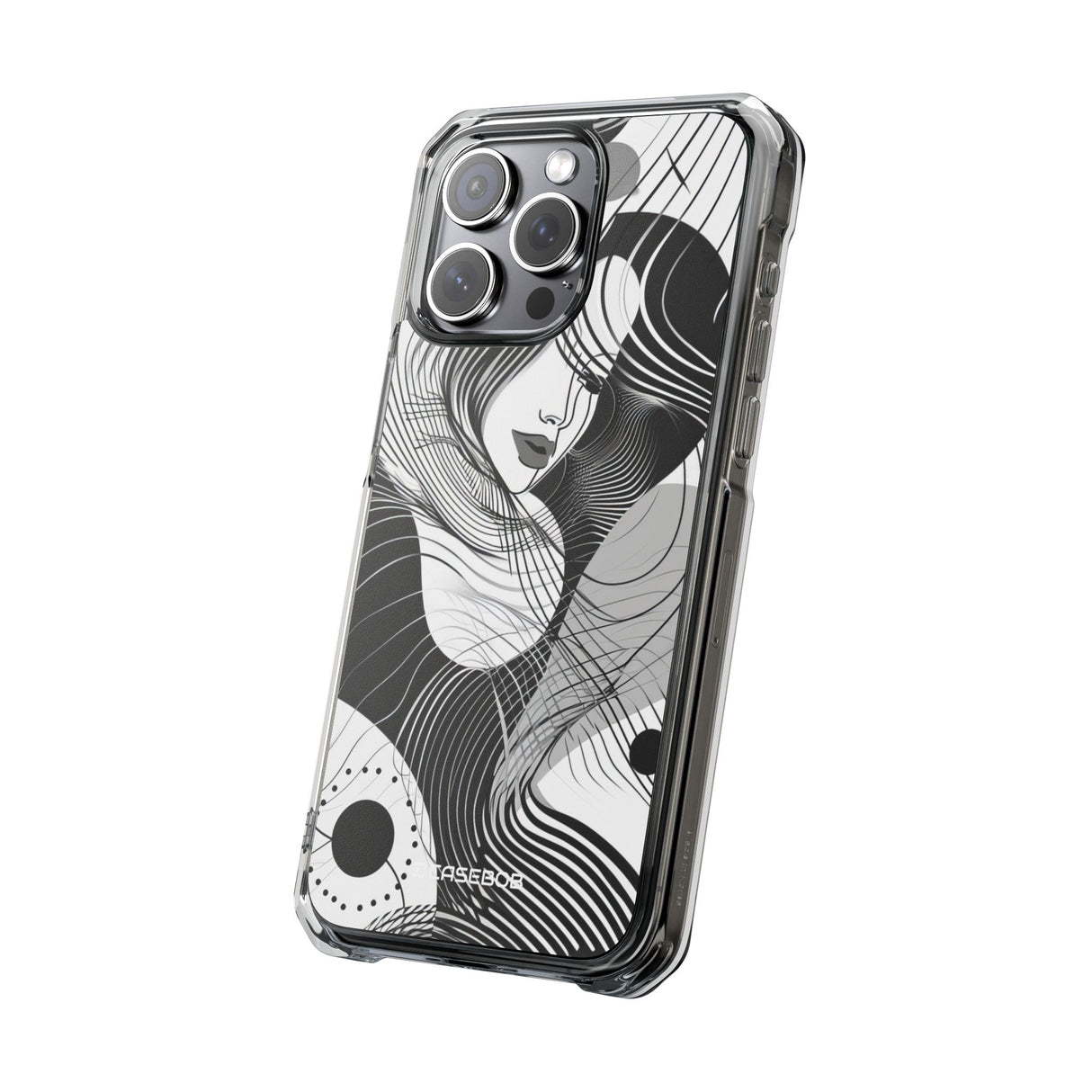 Fluid Noir Rhythm - Phone Case for iPhone (Clear Impact - Magnetic)