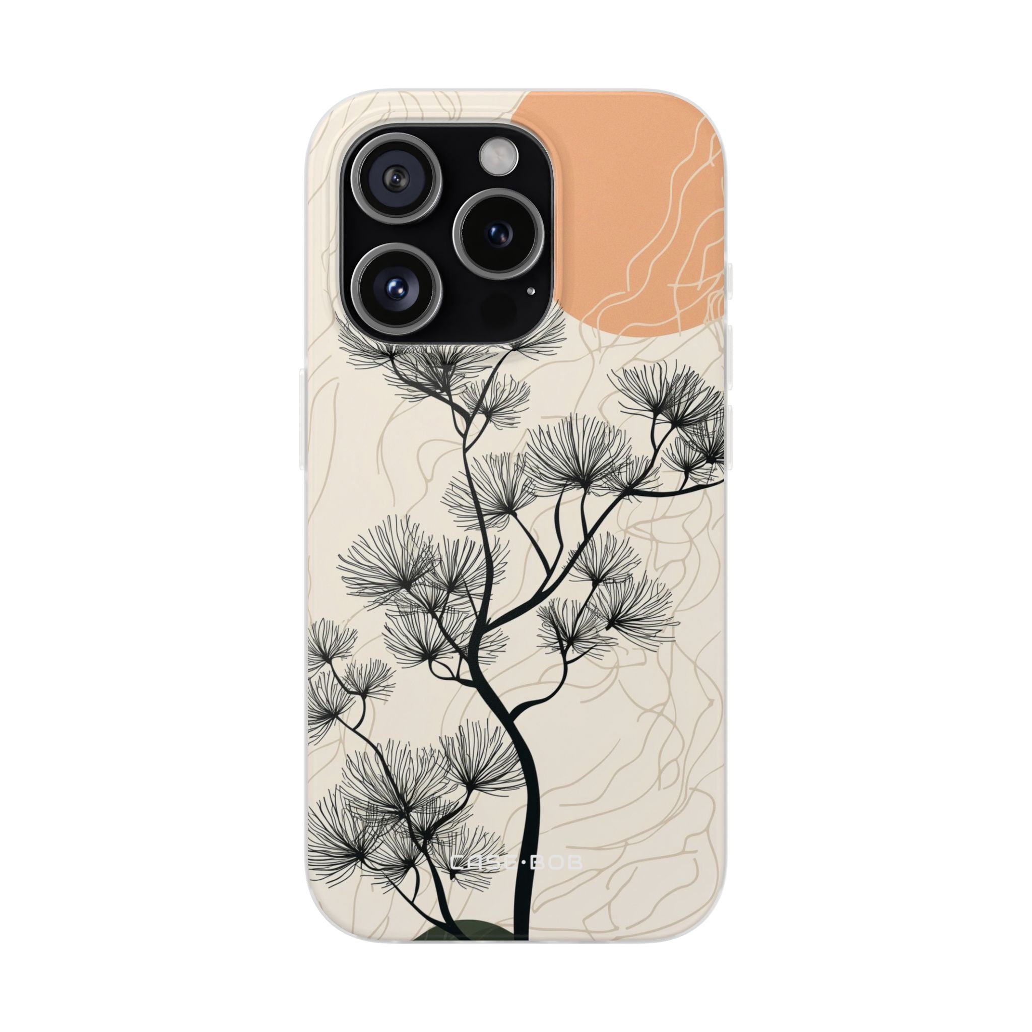 Spiky Tree Sunset iPhone 15 Pro Case - Soft
