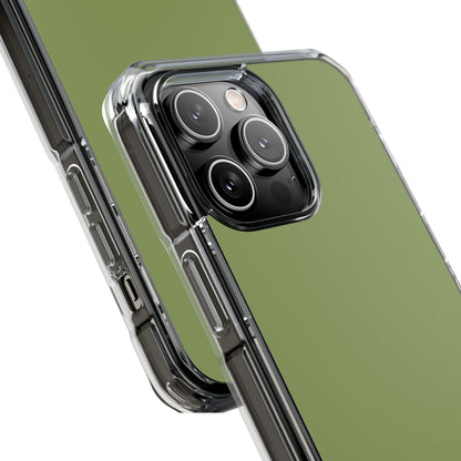 Moss Green - Clear Impact Case for iPhone