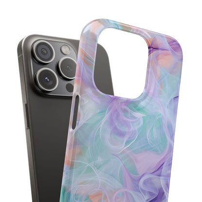 Purple Peach Whirl - Slim iPhone 15 Phone Case