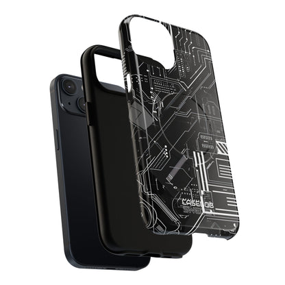 Futuristic Circuit Grid iPhone 14 - Tough+