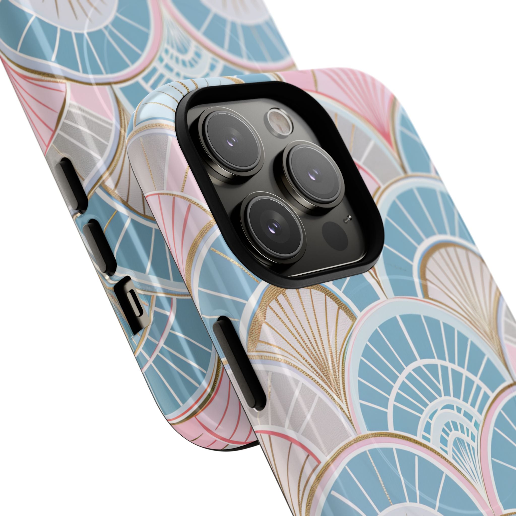 Art Deco Pastel Fan Pattern - Tough + MagSafe® iPhone 14 Phone Case