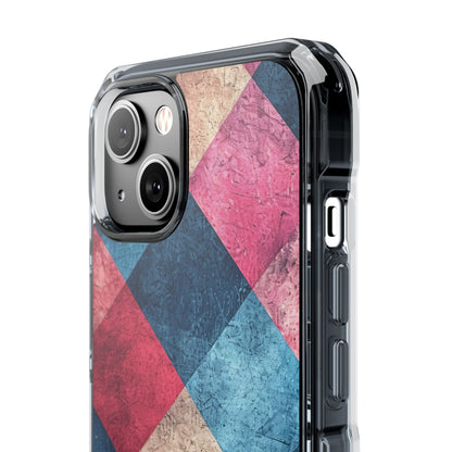 Bold Geometric Squares - Clear Impact iPhone 14 Phone Case