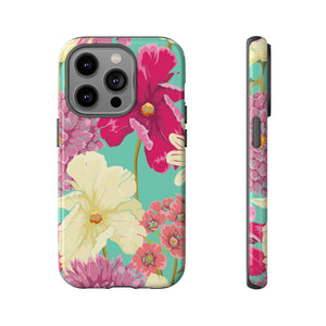 Colorful flowers in watercolor iPhone case (Protective) - Protective Phone Case