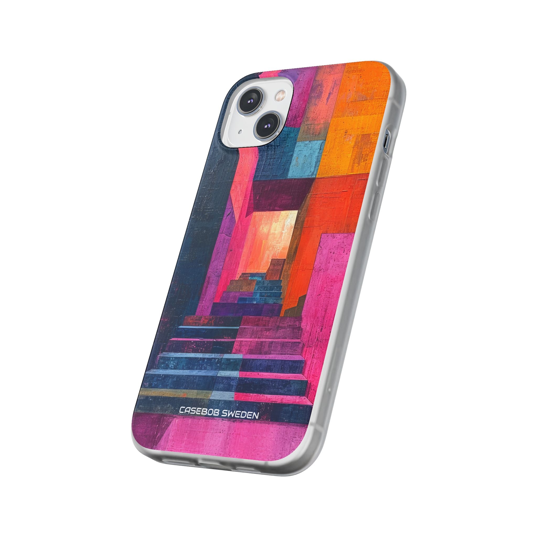 Pink Orange Geometry - Flexi iPhone 14 Phone Case